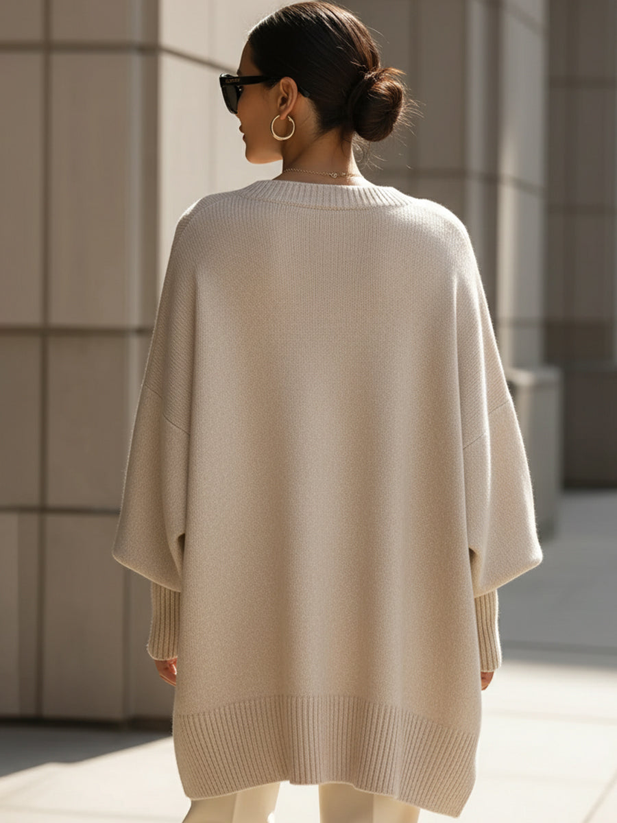 VIDAL BORDEAUX | PULL SURDIMENSIONNÉ CÔTELÉ POUR FEMMES