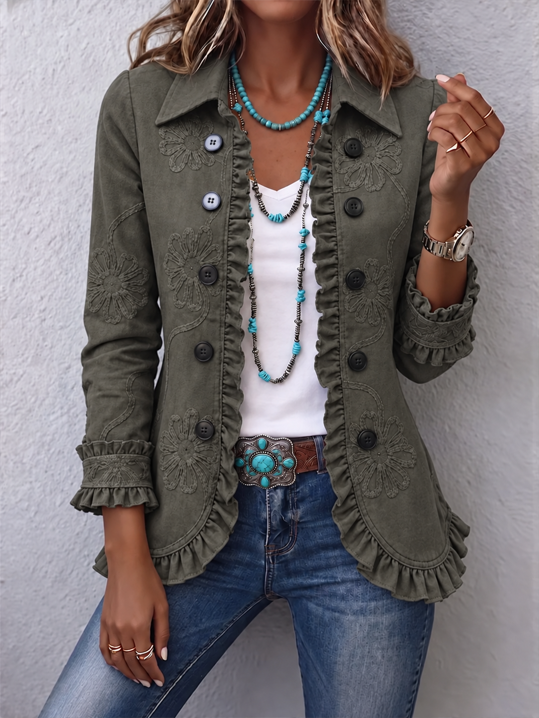 Lois | Veste Boho Volantée