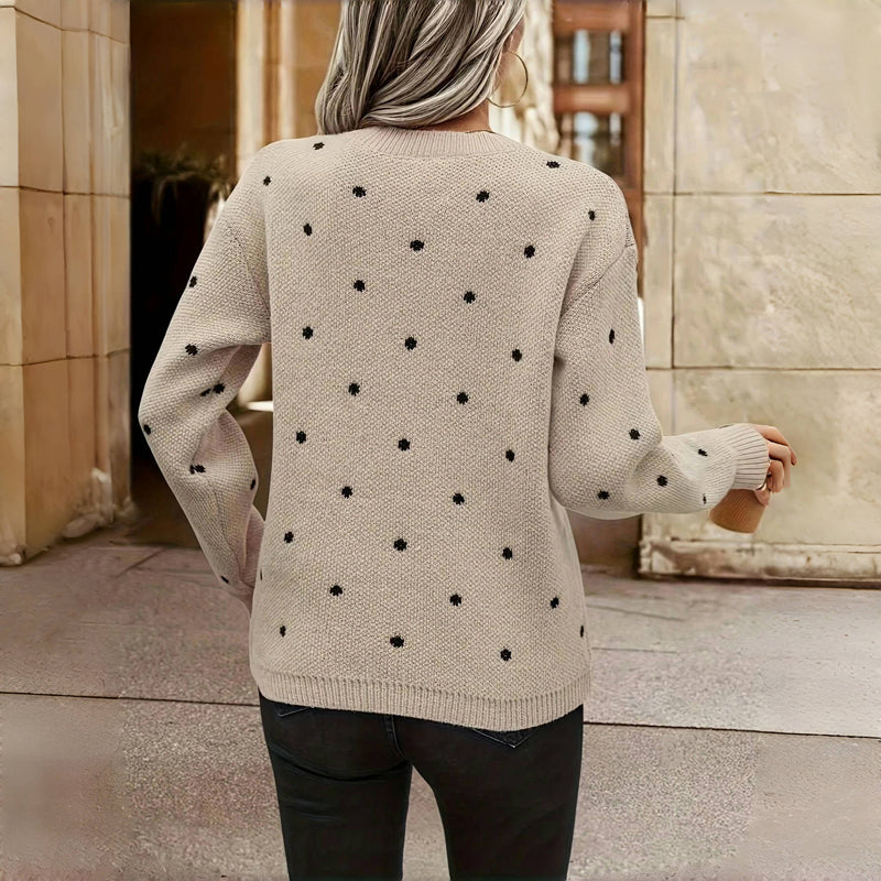 VIDAL BORDEAUX | PULL EN MAILLE À POIS POUR FEMME