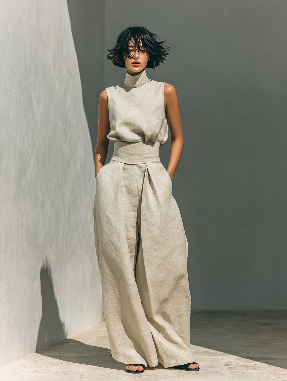 MOREAU LYON | ENSEMBLE PANTALON LARGE EN COTON POUR FEMME