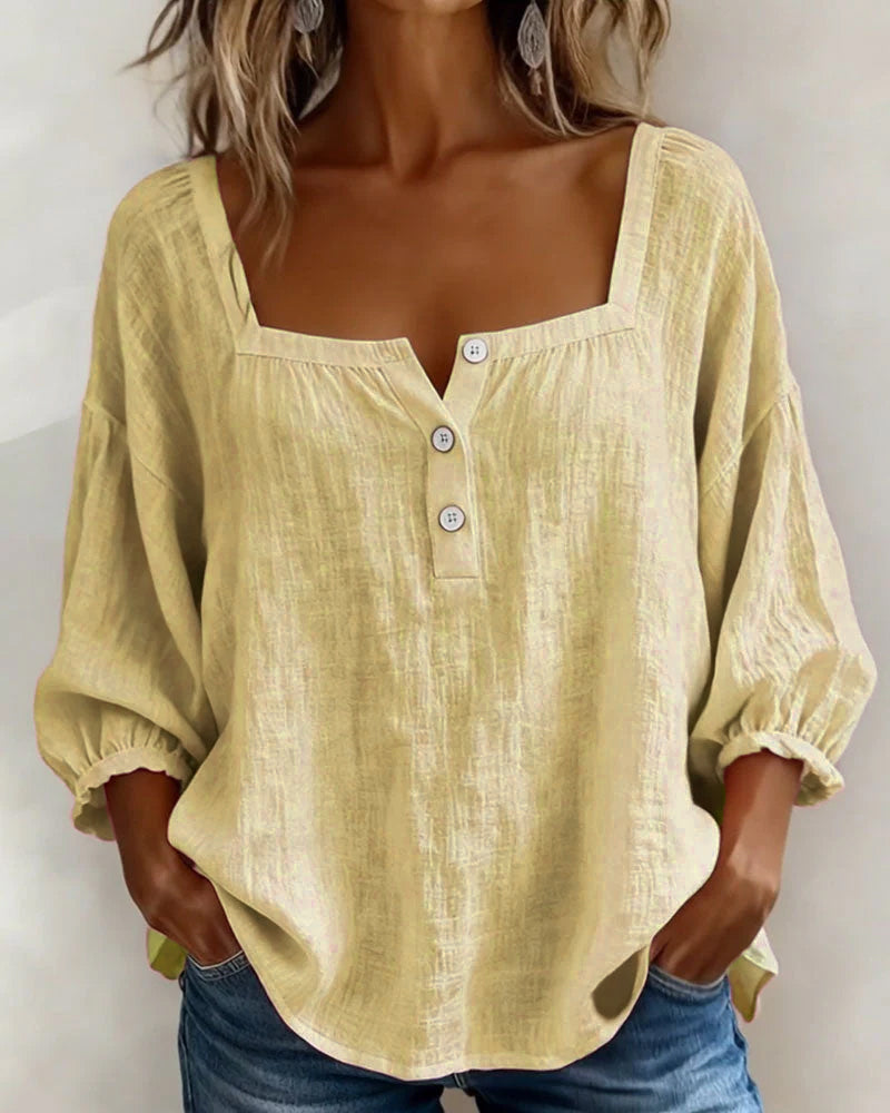 VIDAL BORDEAUX | BLOUSE À COL CARRE POUR FEMMES