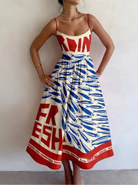 Robe à Imprimé Sardine Vintage