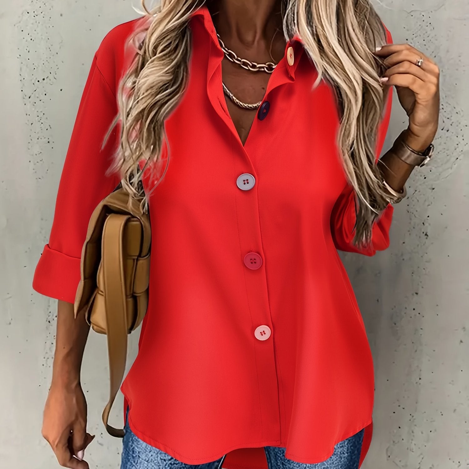 VIDAL BORDEAUX | CHIC BLOUSE À BOUTONS POUR FEMMES