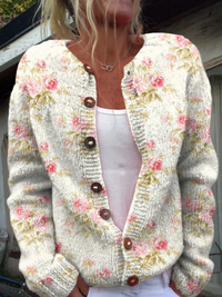Kerensa™ | Cardigan en Tricot Floral Vintage