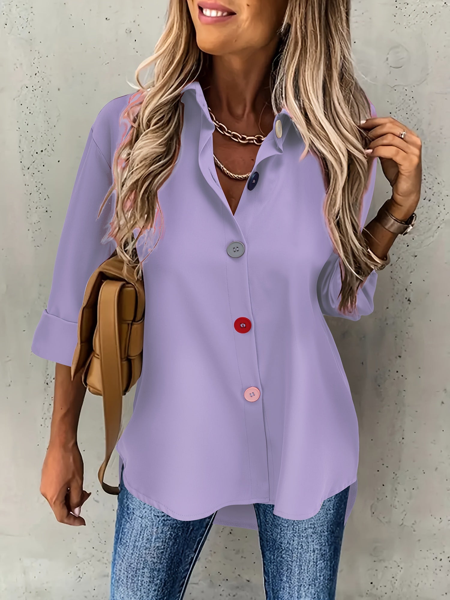 VIDAL BORDEAUX | CHIC BLOUSE À BOUTONS POUR FEMMES