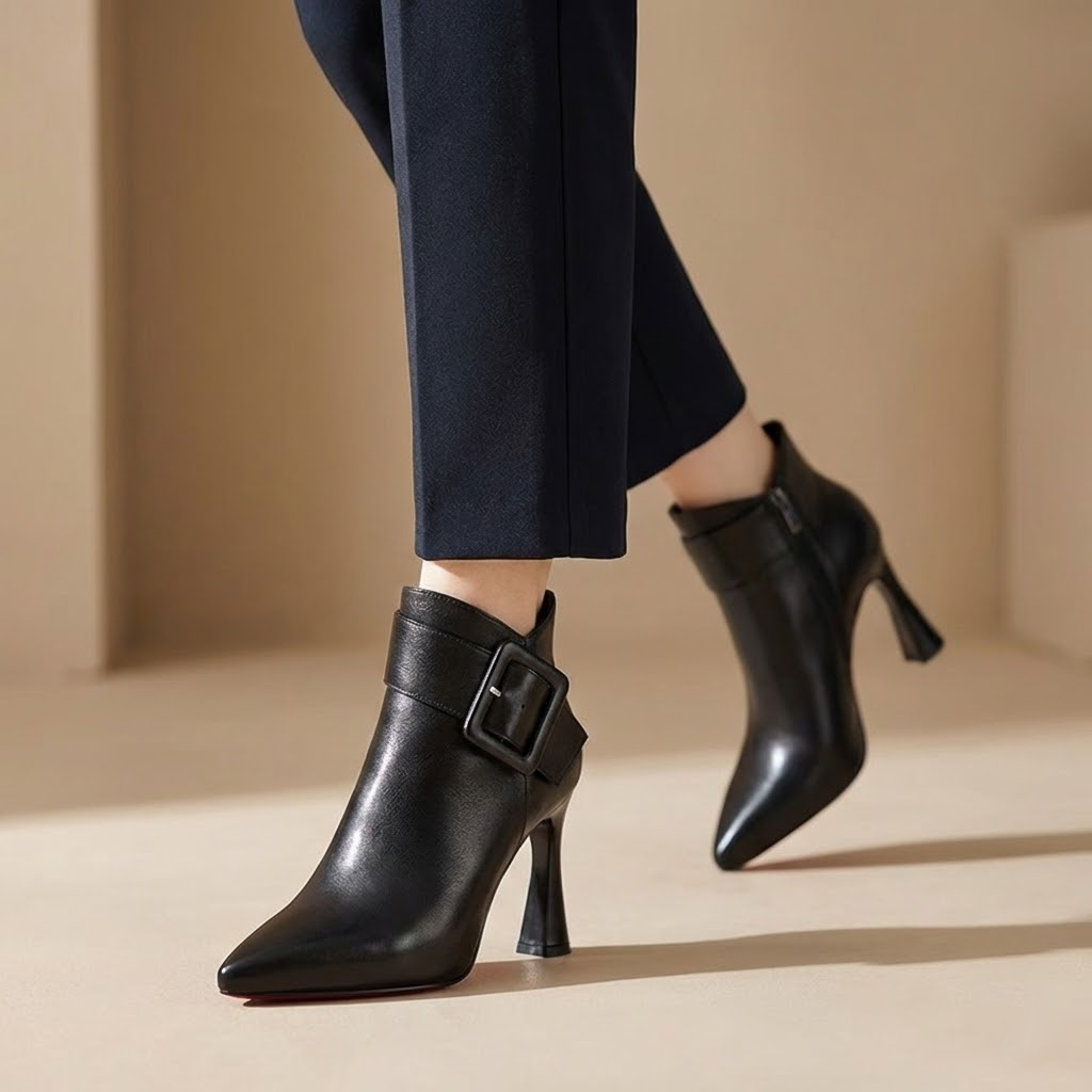 MOREAU LYON | BOTTINES À TALON ET BOUCLE POUR FEMMES