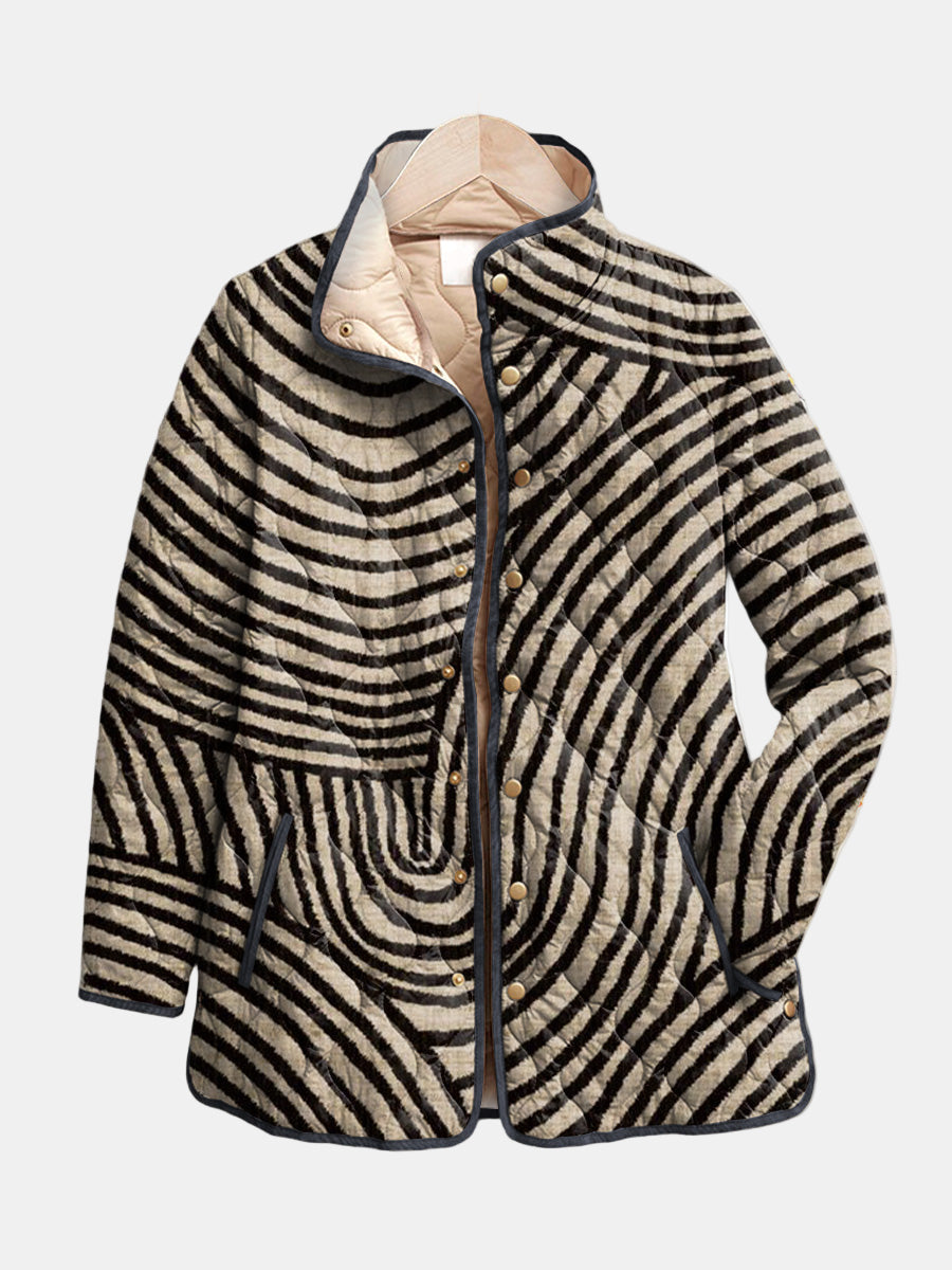 Inaya | Veste matelassée au design rétro dessiné à la main
