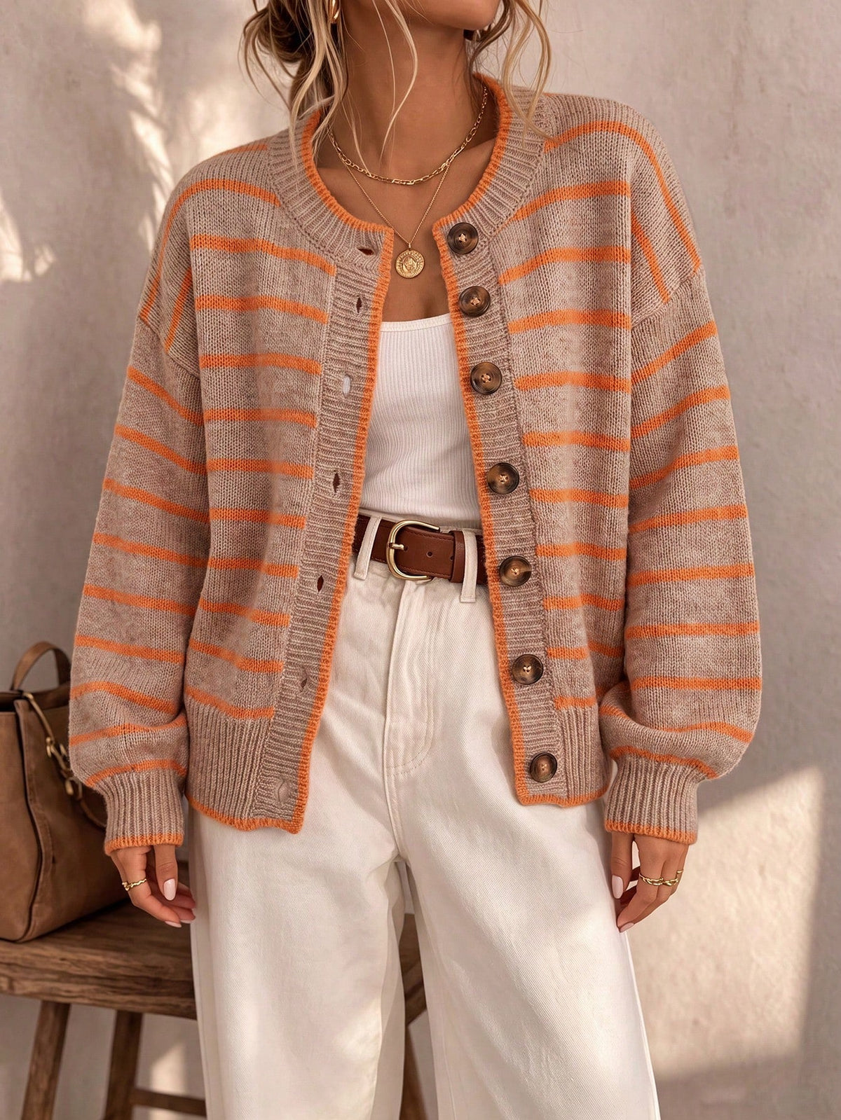 Mabel | Cardigan Tricot Rayé