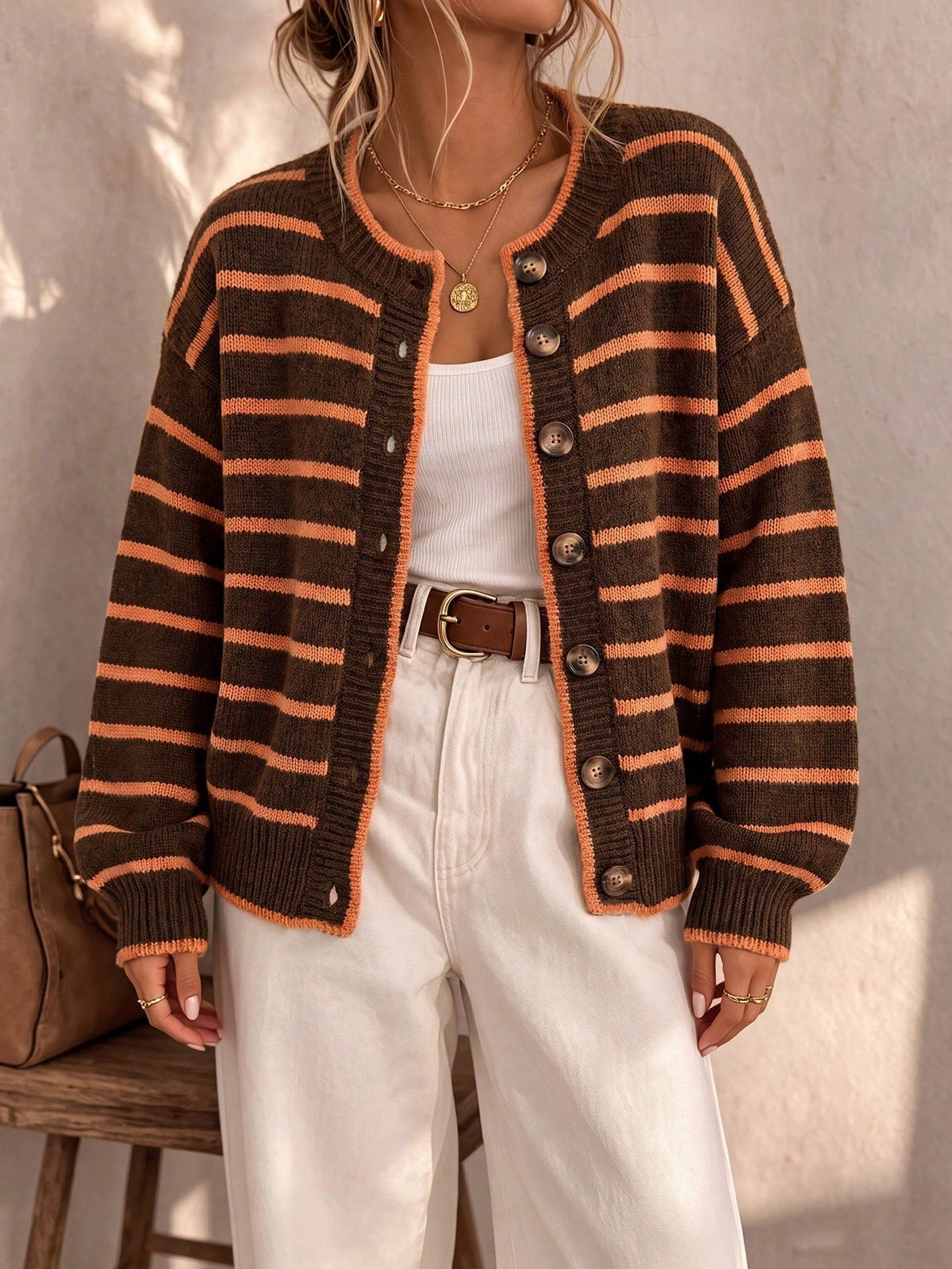 Mabel | Cardigan Tricot Rayé