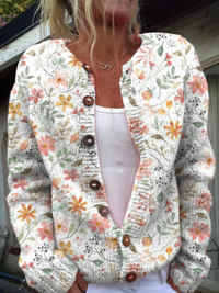Greta™ | Cardigan en Tricot Floral Vintage