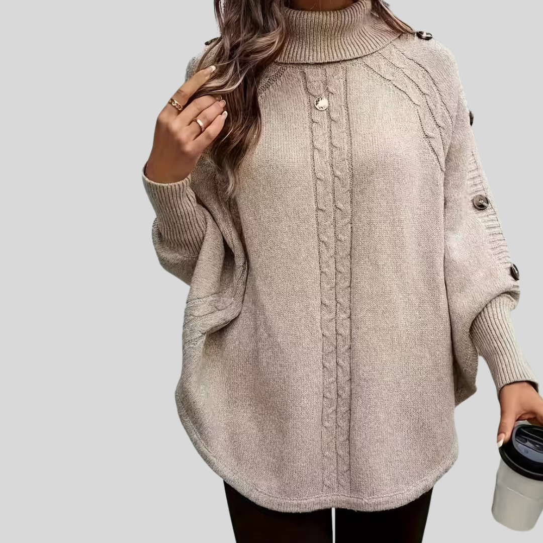 Norelle™ | Pull en maille torsadée à col montant