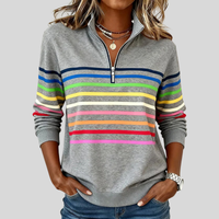 Prismette™ | Sweat-shirt à col zippé quart coloré à rayures