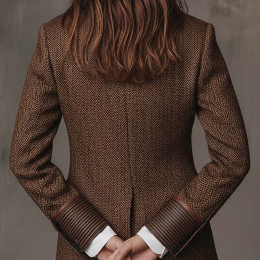 Doris | Blazer à Revers en Herringbone Paisley