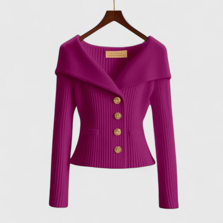 VIDAL BORDEAUX | GILET AJUSTÉ À COL LARGE POUR FEMMES