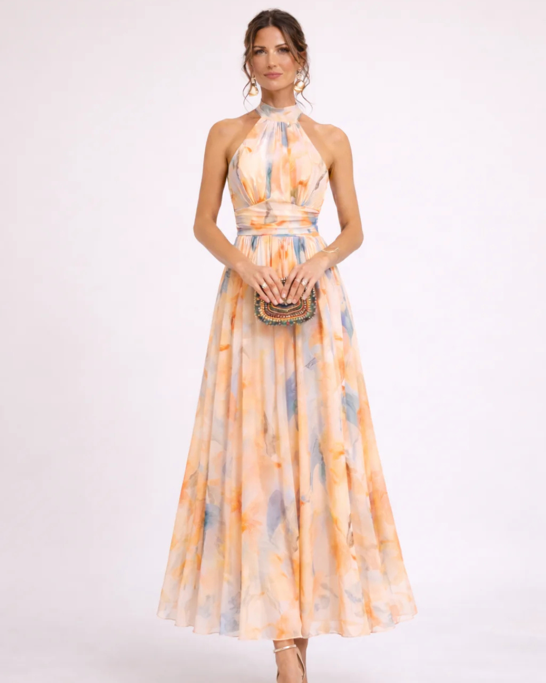 MOREAU LYON | ROBE MAXI ÉLÉGANTE À COL HALTER POUR FEMMES