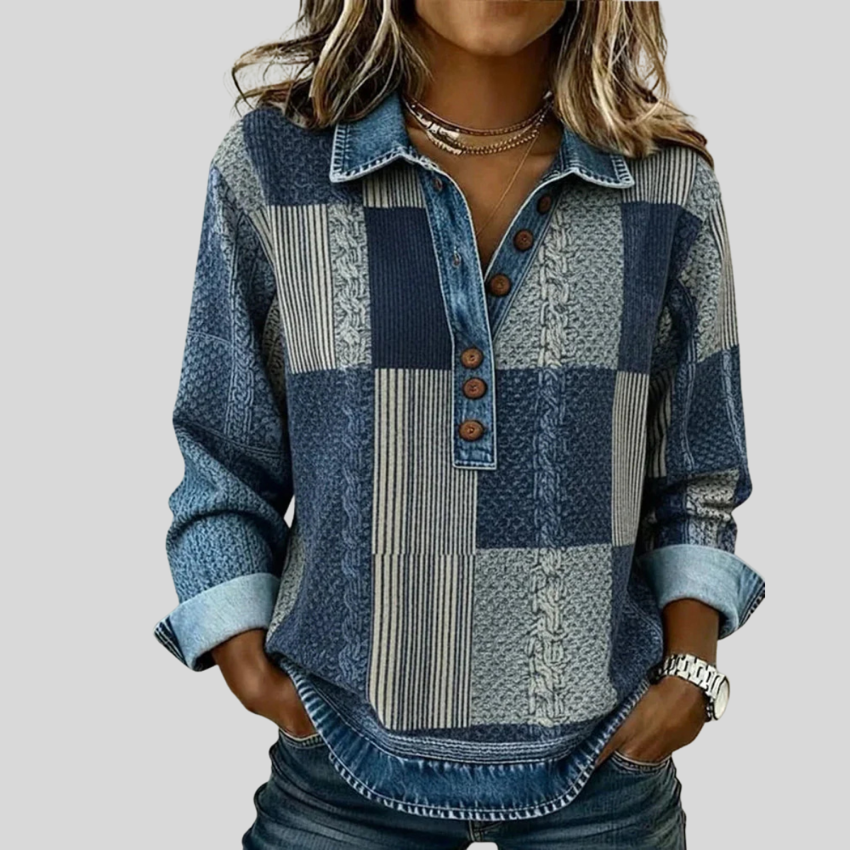 Meridell™ | Sweat à imprimé colorblock