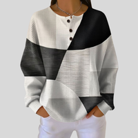 Almira™ | Sweat-shirt Henley en Tricot Waffle