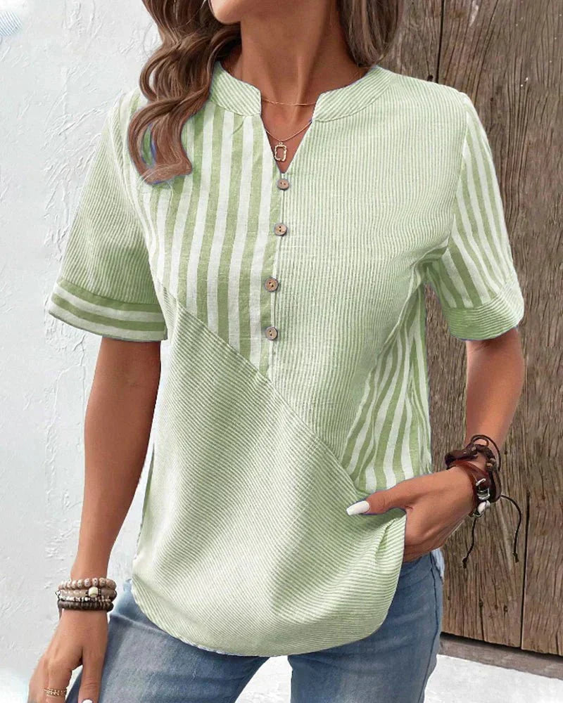 VIDAL BORDEAUX | BLOUSE RAYÉE ÉLÉGANTE FOR WOMEN