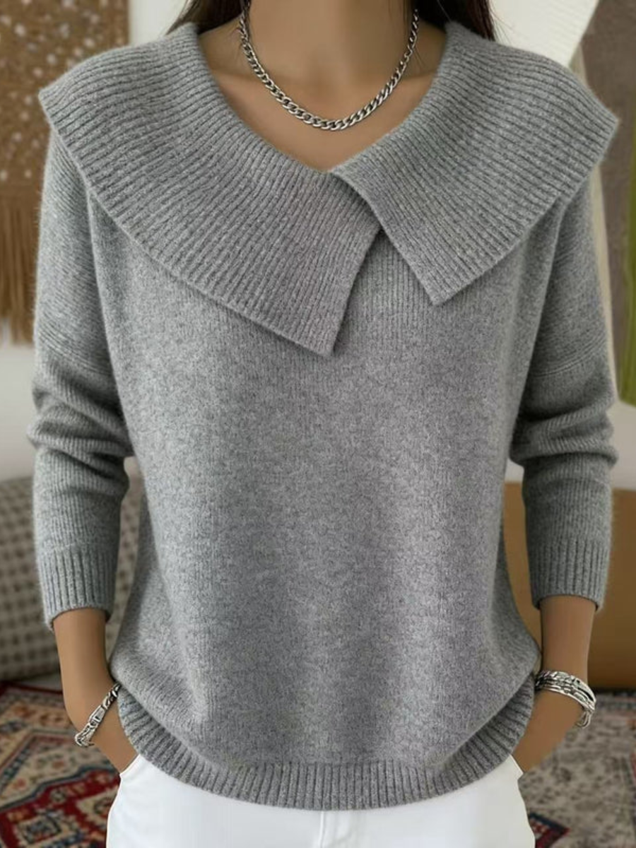 VIDAL BORDEAUX | PULL COL CLASSIQUE POUR FEMME
