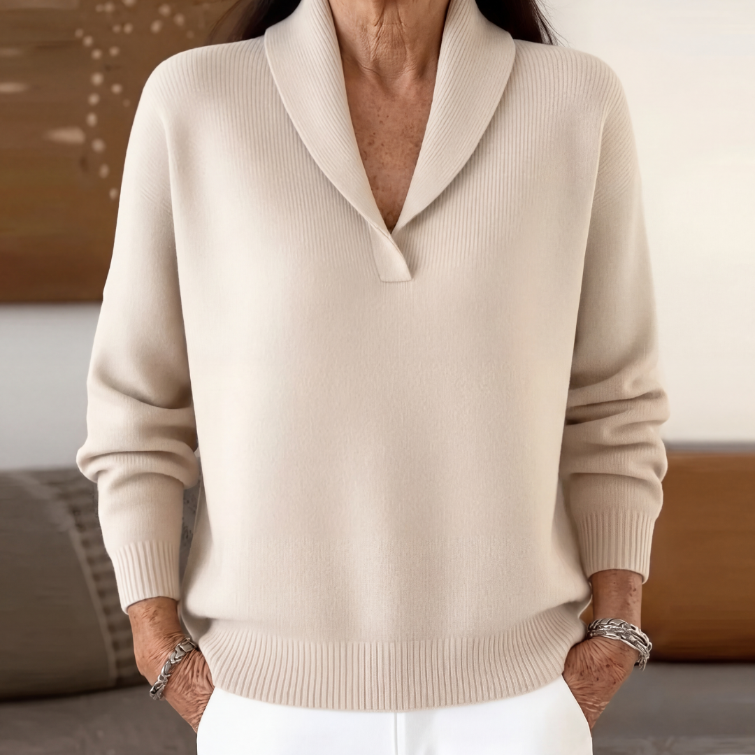 VIDAL BORDEAUX | PULL AMPLE À COL EN V POUR FEMMES