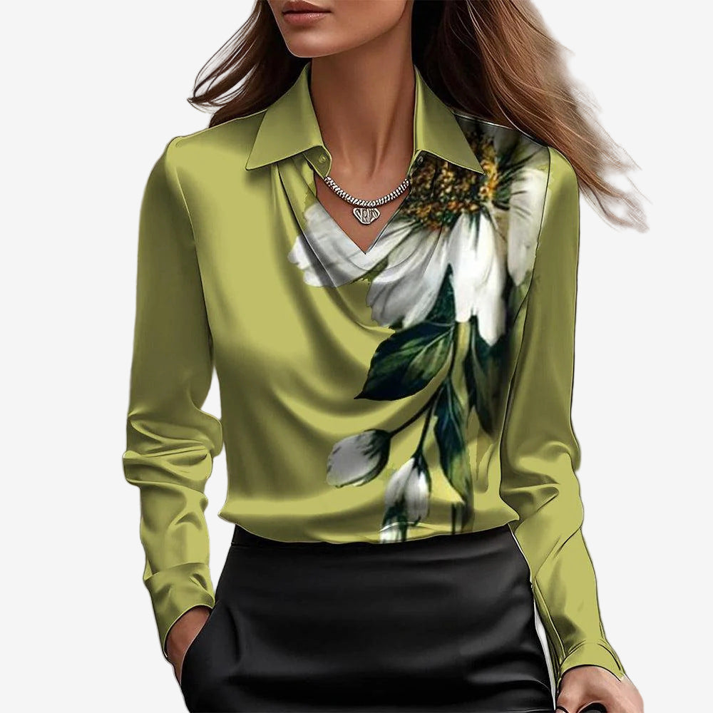 VIDAL BORDEAUX | BLOUSE DRAPÉE COL COWL POUR FEMMES