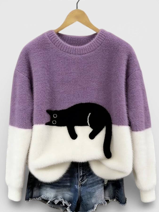 VIDAL BORDEAUX | PULL IMPRIMÉ FÉLIN POUR FEMMES