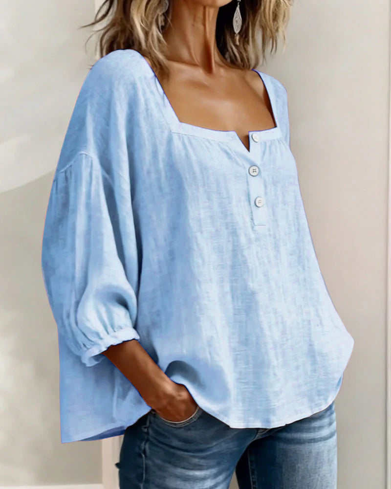 VIDAL BORDEAUX | BLOUSE À COL CARRE POUR FEMMES