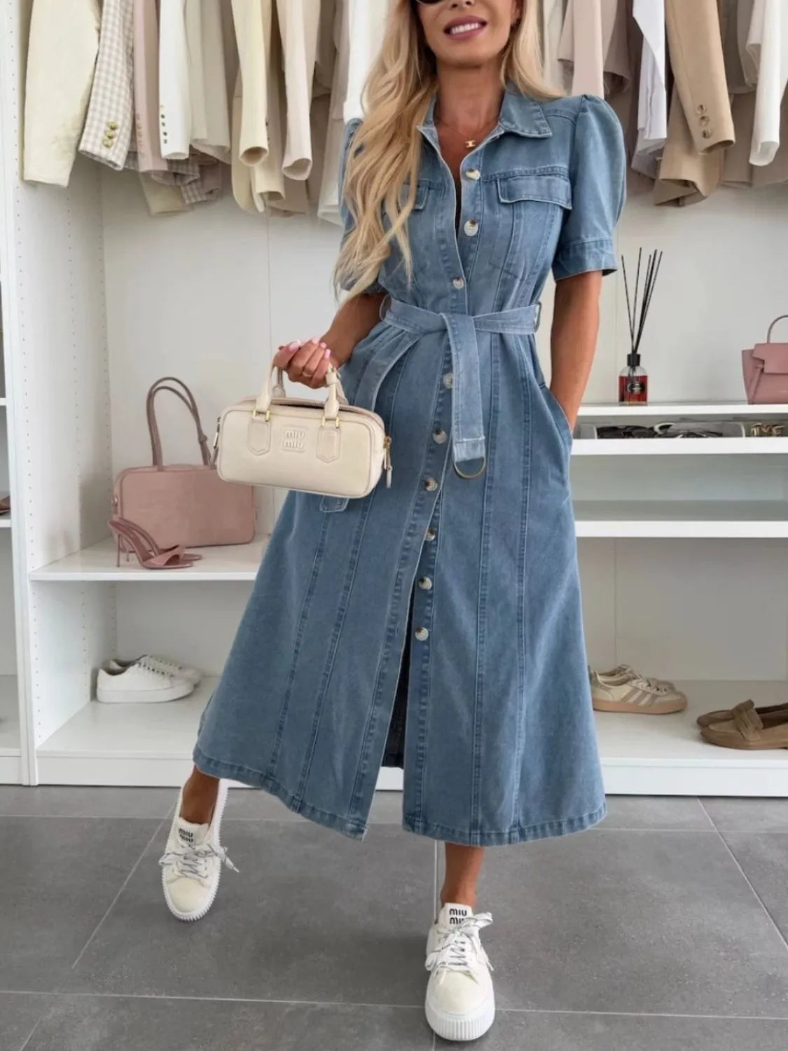 MOREAU LYON | ROBE CHEMISE EN DENIM POUR FEMMES