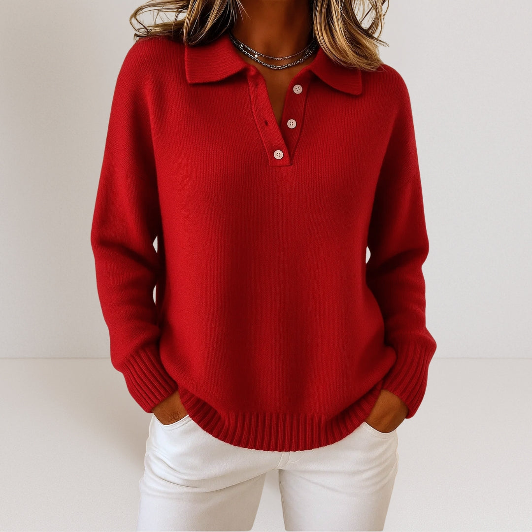 VIDAL BORDEAUX | PULL EN MAILLE À COL POUR FEMME