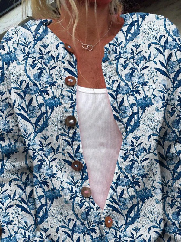 Tiverly™ | Cardigan Vintage à Fleurs avec Boutonnage Avant
