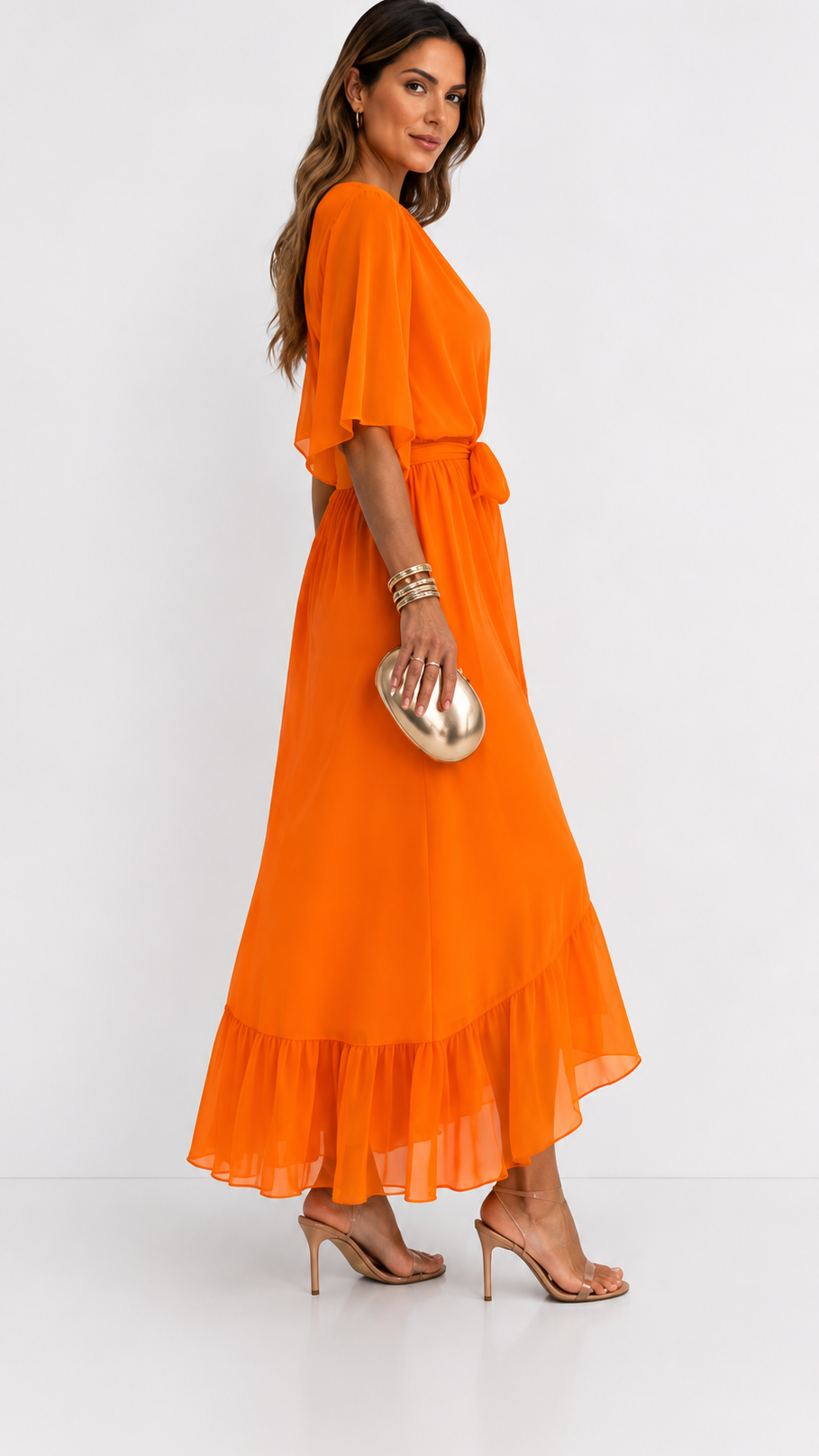 MOREAU LYON | ROBE EN CHIFFON À ENVELOPPER POUR FEMMES
