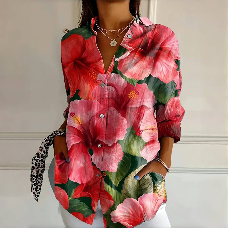 VIDAL BORDEAUX | BLOUSE FLEURIE VINTAGE POUR FEMMES