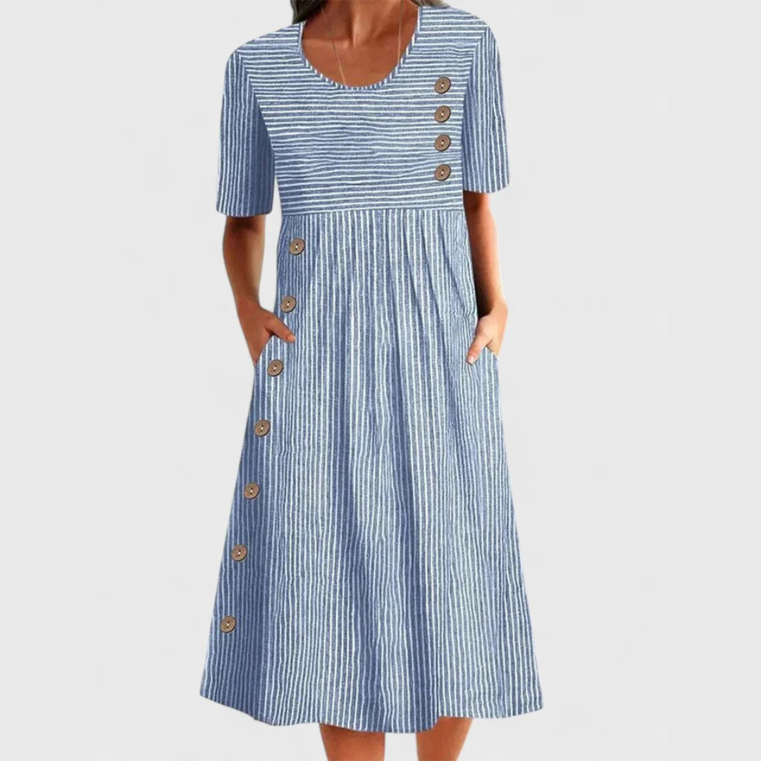 VIDAL BORDEAUX | ROBE MIDI RAYÉE POUR FEMMES