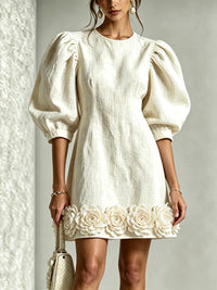 Wren | Robe Mini à Manches Bouffantes et Ourlet Épanoui