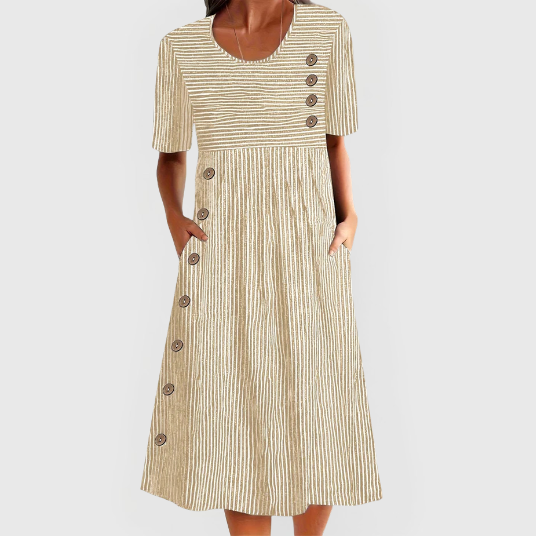 VIDAL BORDEAUX | ROBE MIDI RAYÉE POUR FEMMES