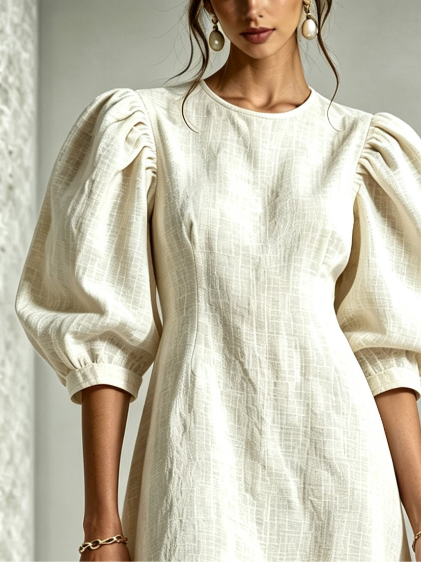 Wren | Robe Mini à Manches Bouffantes et Ourlet Épanoui