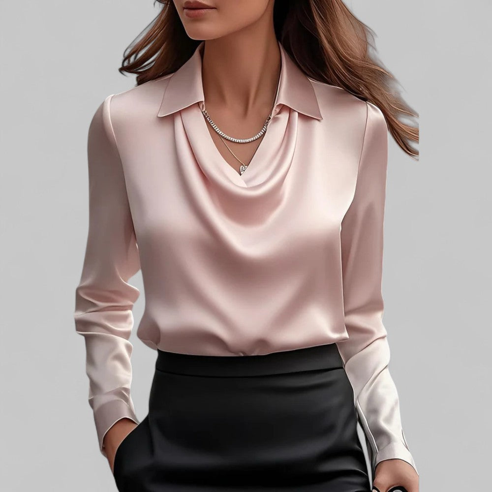 VIDAL BORDEAUX | BLOUSE EN SATIN DRAPÉE POUR FEMMES