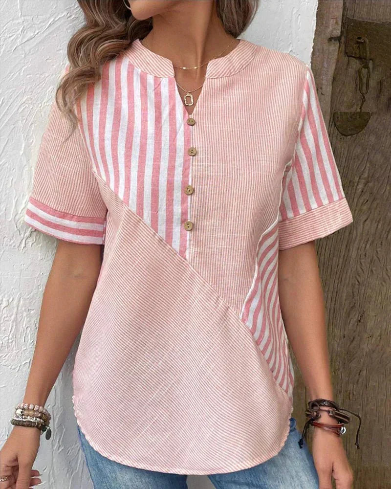 VIDAL BORDEAUX | BLOUSE RAYÉE ÉLÉGANTE FOR WOMEN