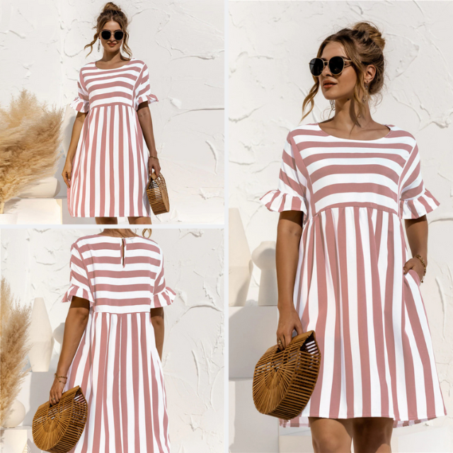 MOREAU LYON | ROBE DE PLAGE RAYÉE POUR FEMMES