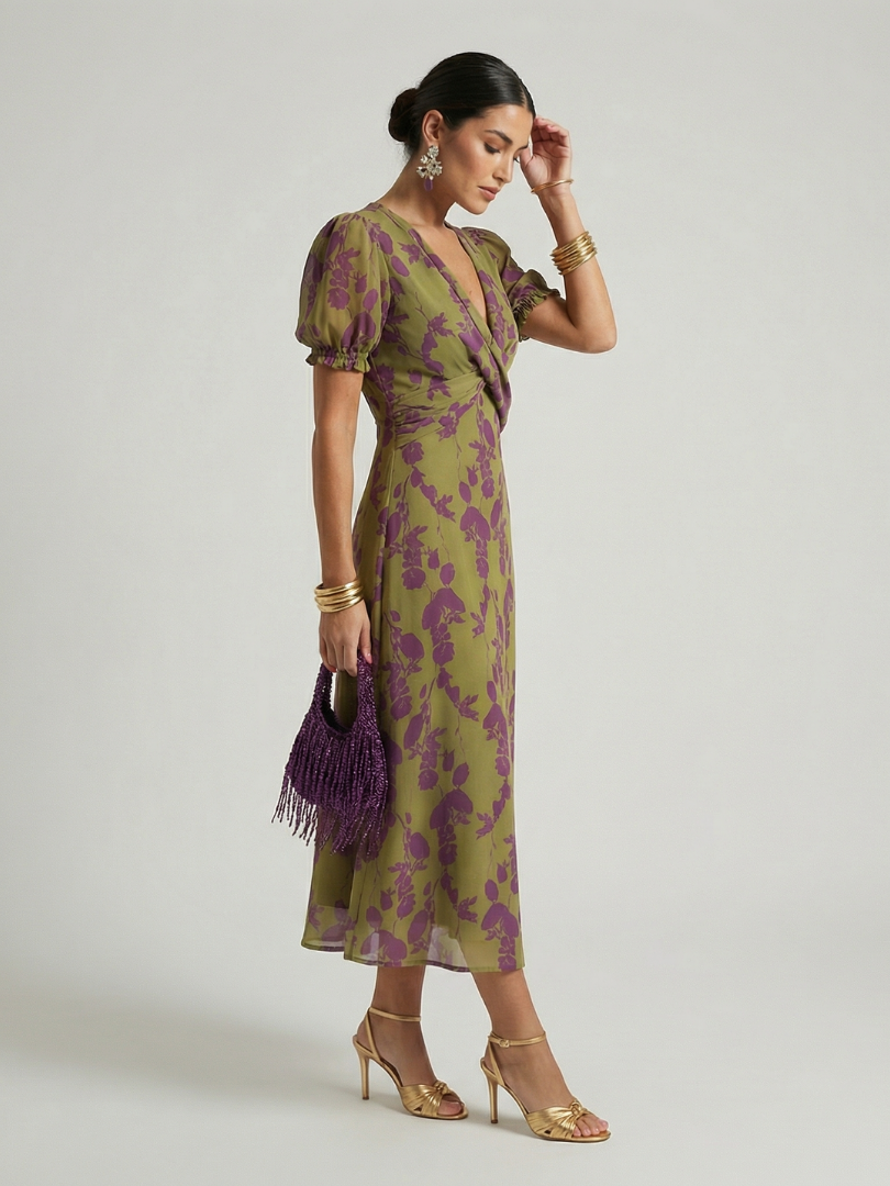 MOREAU LYON | CHIC ROBE MIDI FLORALE POUR FEMMES
