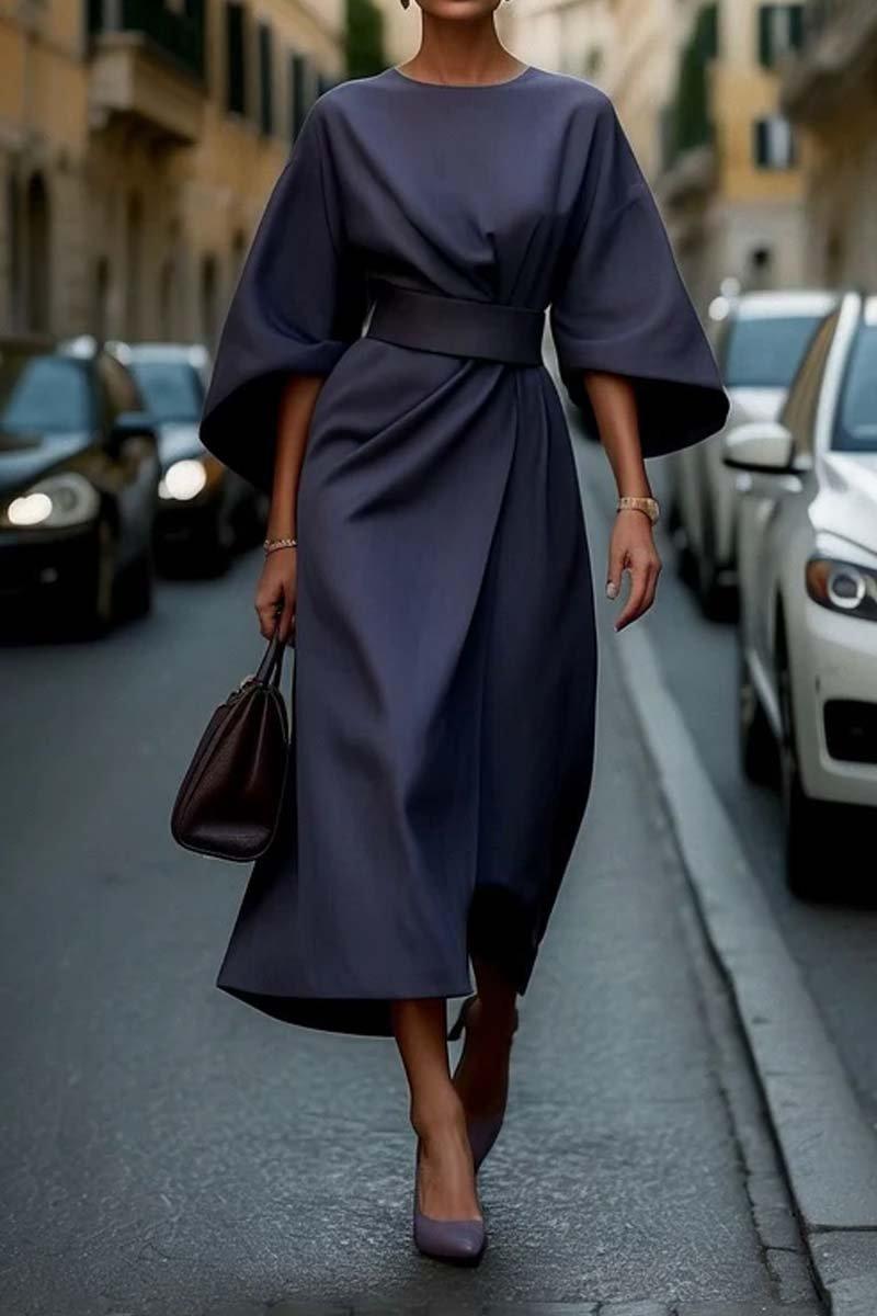 Robe Taille Élégante Uni