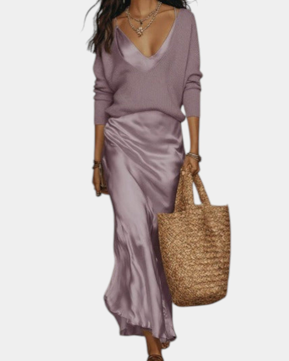 MOREAU LYON | ROBE EN SATIN AVEC BLOUSE POUR FEMME