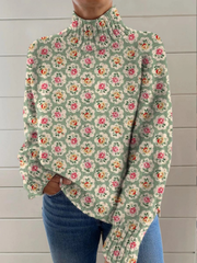Etta | Pull Florale à Col Montant