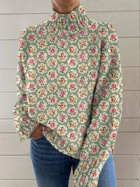 Etta | Pull Florale à Col Montant