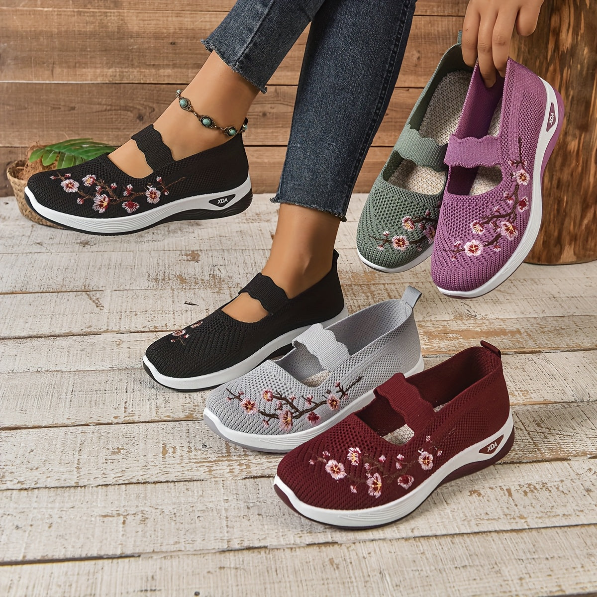 MOREAU LYON | BASKETS FLORALE EMBROIDÉES POUR FEMMES