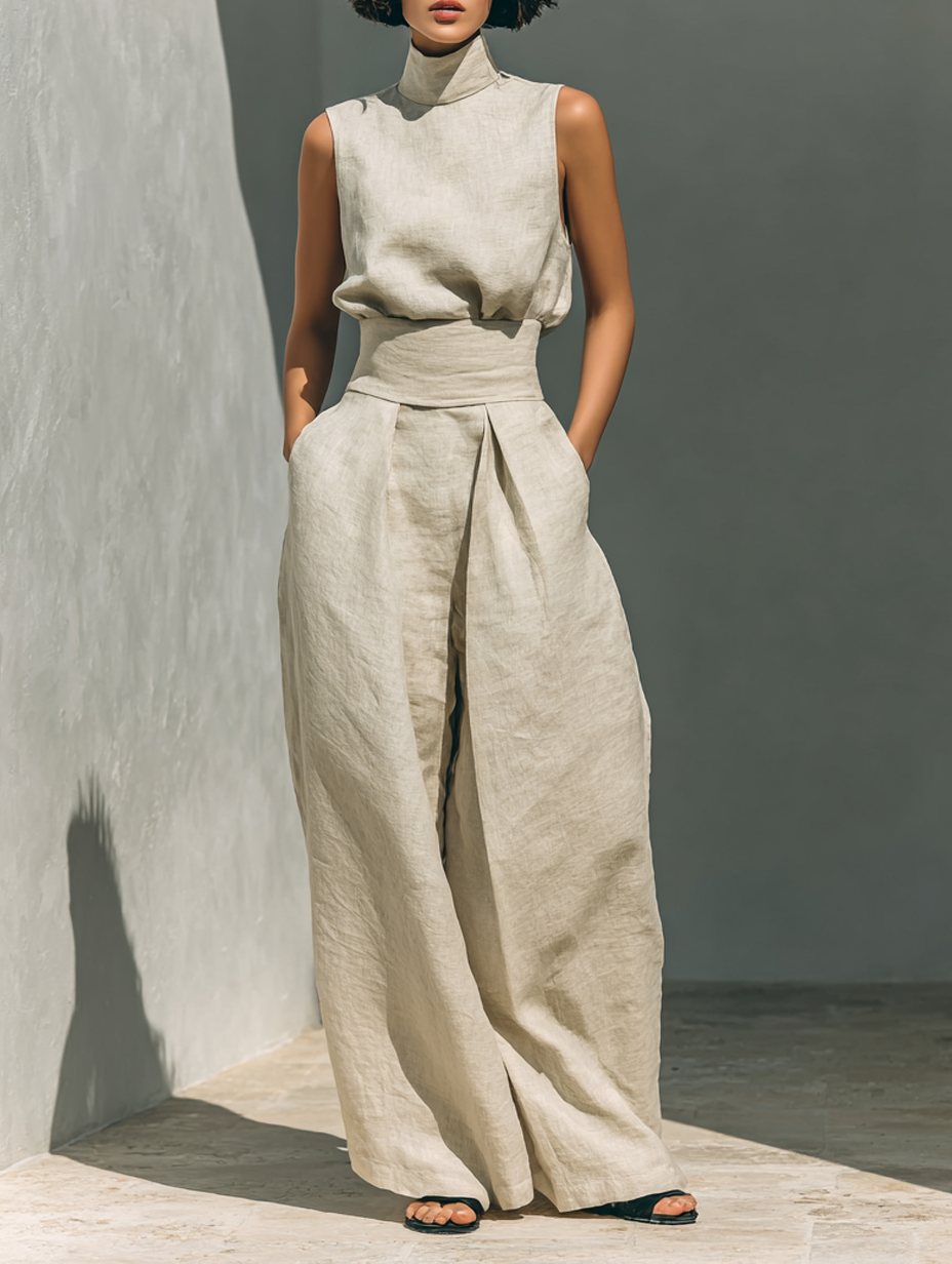 MOREAU LYON | ENSEMBLE PANTALON LARGE EN COTON POUR FEMME