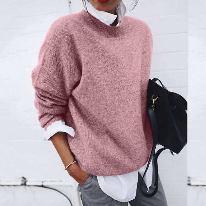 VIDAL BORDEAUX | PULL CLASSIQUE À COL ROND POUR FEMMES