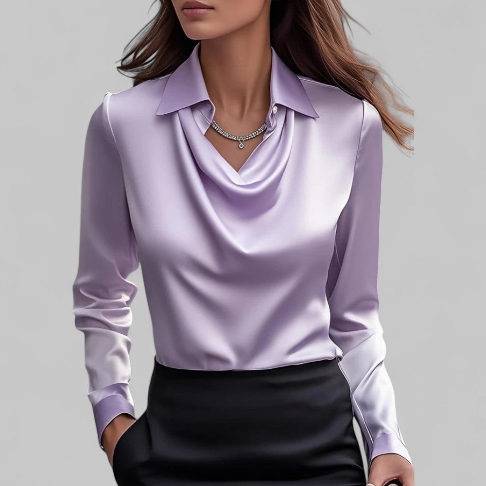 VIDAL BORDEAUX | BLOUSE EN SATIN DRAPÉE POUR FEMMES