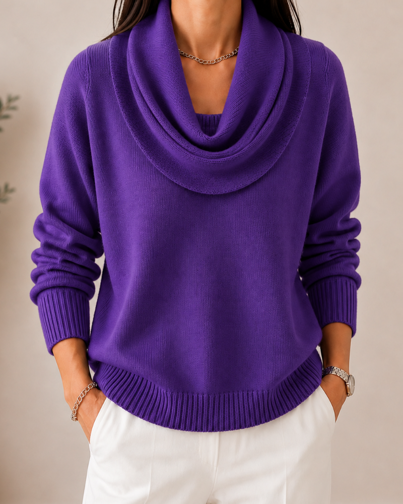 Caralina™ | Pull Tricoté Élégant à Col Bénitier