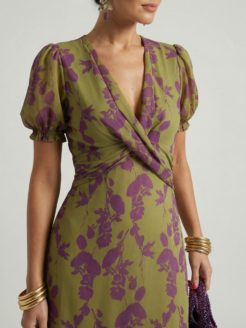 MOREAU LYON | CHIC ROBE MIDI FLORALE POUR FEMMES